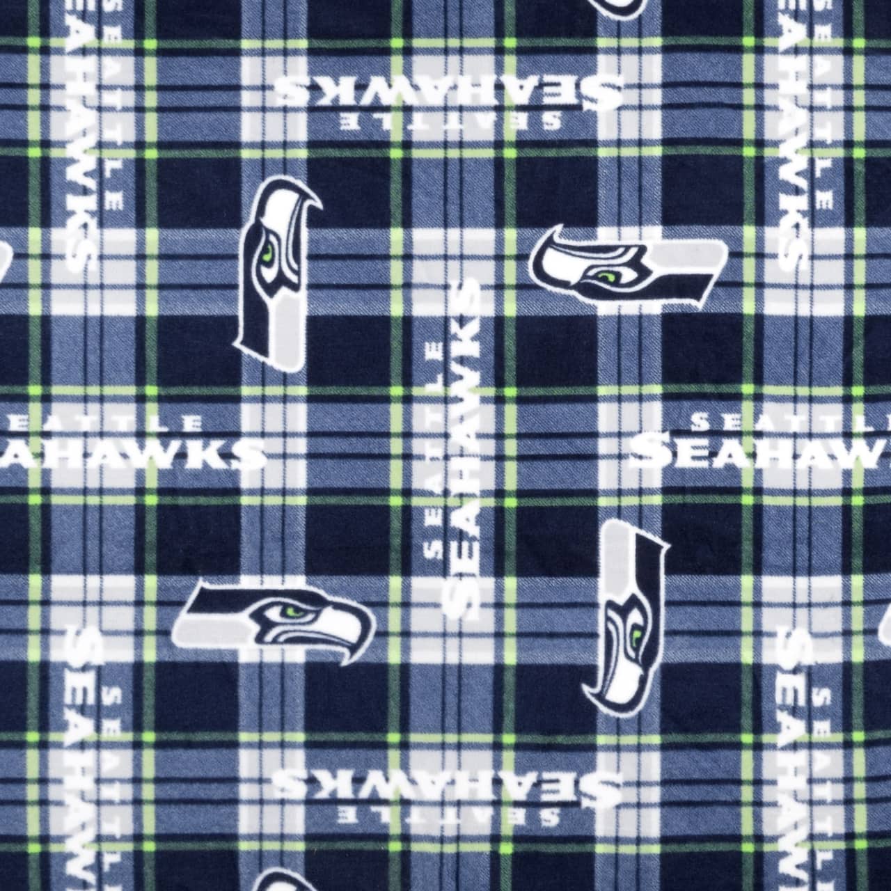 Seattle Seahawks Plaid NFL Fleece by Fabric Traditions